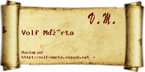 Volf Márta névjegykártya