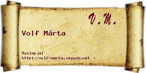 Volf Márta névjegykártya
